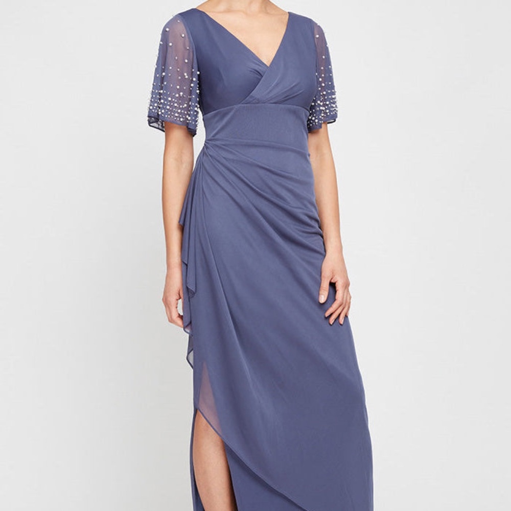 alexevenings.com Layla Long Empire Waist Dress VIOLET / 14